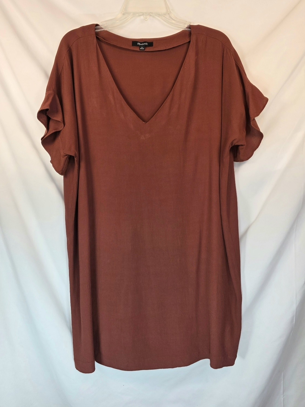 Madewell Womens Novel Shift Dress Sz XL Flutter Sleeves Casual Boho-Chic Relaxed